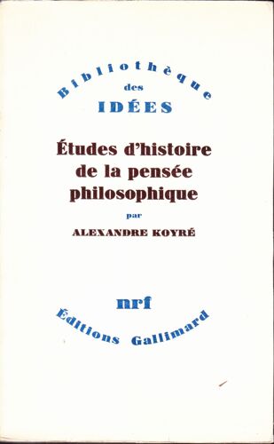 Etudes D'histoire De La Pensée Philosophique