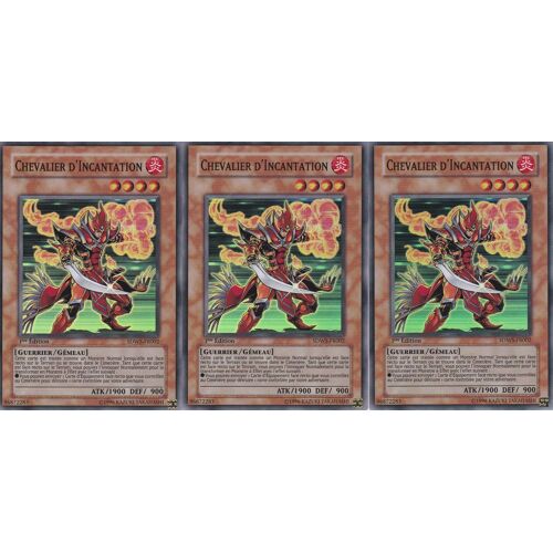 Lot De 3 Cartes Yu-Gi-Oh - Chevalier D'incantation - Sdws-Fr002 - 1 Er Edition  - L'attaque Des Guerriers -