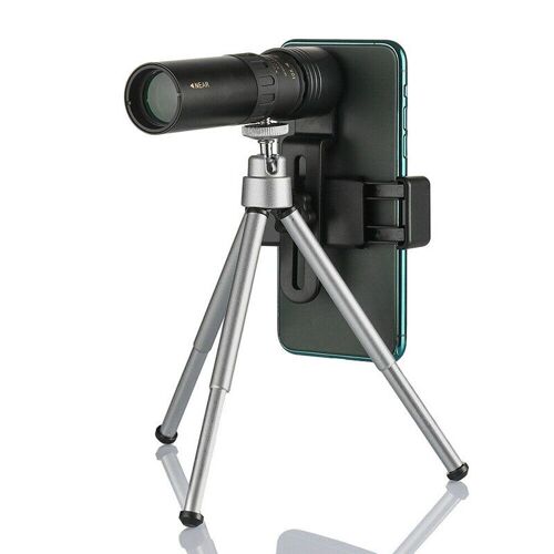Trépied de télescope monoculaire 4K 10 300x40mm, Super téléobjectif Zoom, ensemble de clips pour téléphone portable britannique, accessoires