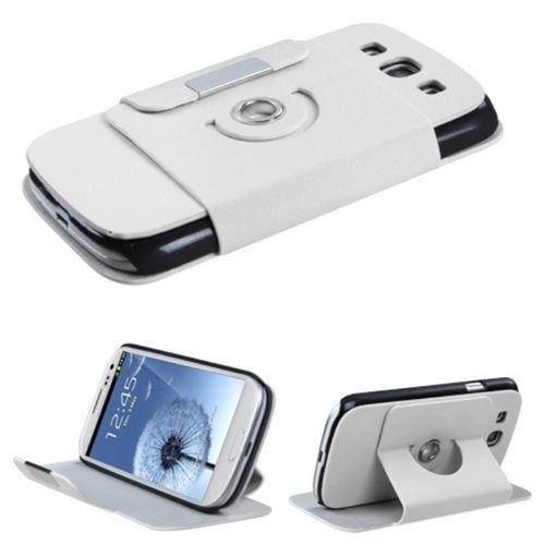 Blanc Prime Rotatif Myjacket Portefeuille 426 Coque Pour Samsung Galaxy S3 I9300