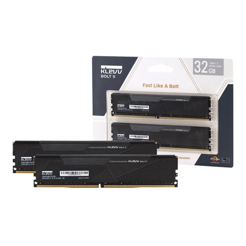Klevv BOLT X - DDR4 - kit - 32 Go: 2 x 16 Go - DIMM 288 broches - 3600 MHz / PC4-28800 - CL18 - 1.35 V - mémoire sans tampon - non ECC