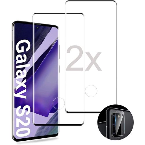 Lot 2 Films Protection D'ecran En Verre Trempe Samsung S20, Ultra Transparent, Durete 9h, Capteur D'empreintes Digitales, Samsung Galaxy S20