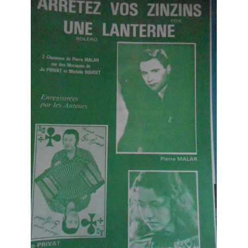 Arrêtez Vos Zinzins . Une Lanterne . Fox Boléro  Accordéon. Privat Boudet. Edition Radio Dancing