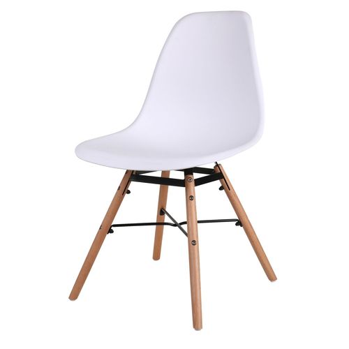 Lot De 4 Chaises Jena Structure En Métal Et Pied En Bois - Blanc