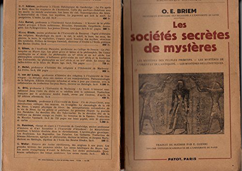 Les Societes Secretes De Mysteres
