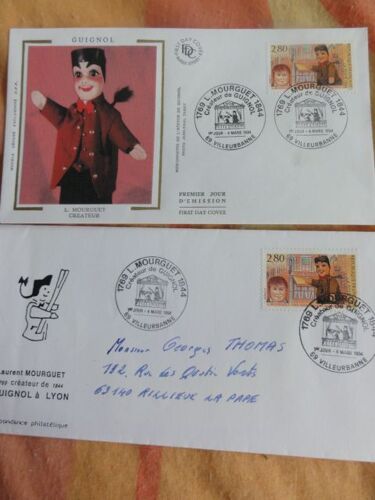 Lot 2 Enveloppes Premiers Jour "Guignole "  1994 Villeurbanne