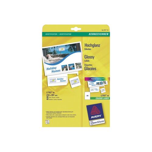 Avery - Brillant - brillant - 209 x 295 mm 40 feuille(s) papier photo