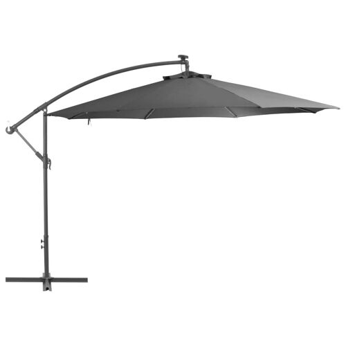 vidaXL Parasol en porte-à-feux et poteau métallique 350 cm Anthracite