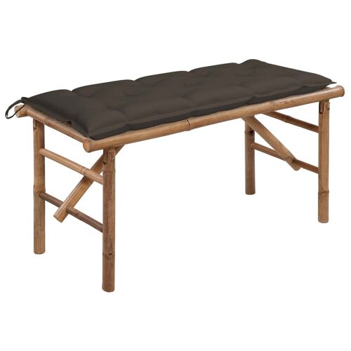 Vidaxl Banc De Jardin Pliable Avec Coussin 118 Cm Bambou