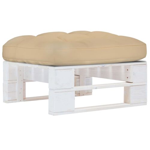 Vidaxl Pouf Palette De Jardin Bois De Pin Imprégné De Blanc