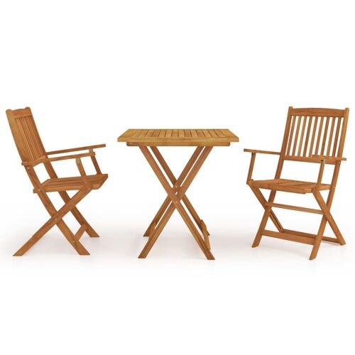Vidaxl Mobilier À Dîner De Jardin Pliable 3 Pcs Bois D'acacia Solide