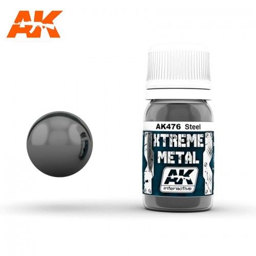 Ak Interactive Ak476 Xtreme Metal Steel 30ml-Ak Interactive Ak476 Xtreme Metal Steel 30ml (Ak Interactive)