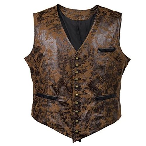 Costume De Cosplay Steampunk Pour Hommes,Veste En Faux Cuir,Bouton Rivet,Manteau De Cow-Boy À La Taille,2020