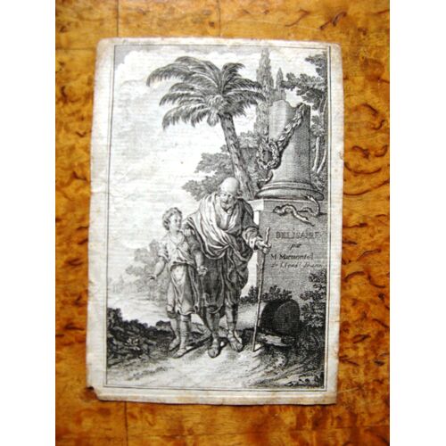 Gravure Vers 1770 Frontispice "Belisaire De Marmontel"