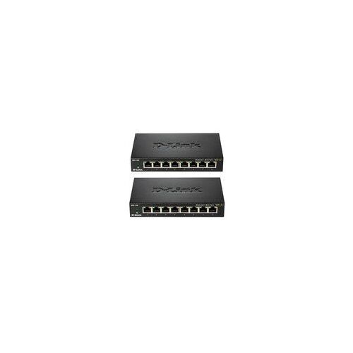 D-Link DGS-108 x2 - 2 Switchs Gigabit 8 ports 10/100/1000 Mbps - Boîtier métal