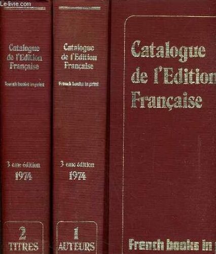 Catalogue De L'edition Francaise Volime 1 Et2.
