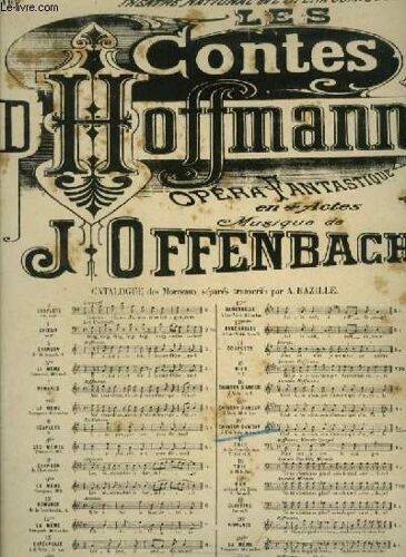 Contes D'hoffmann - N°16 Ter : Chanson D'amour - Pour Piano Et Chant Mezzo Soprano Ou Baryton Avec Paroles.