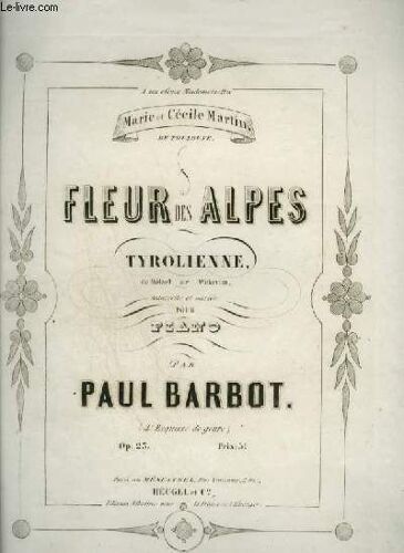 Fleur Des Alpes - Tyrolienne Pour Piano.