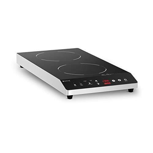 Plaque À Induction Table De Cuisson Professionnelle RCIC1800P6 (2 Foyers ø 22 cm, Minuterie, Jusqu?à 3 500 W, 60 à 240 °C, Écran