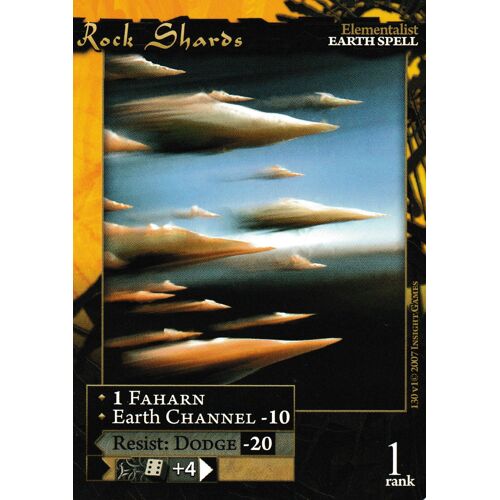 Carte Corunea Role Card Game Rock Shards 130 V2 Vo