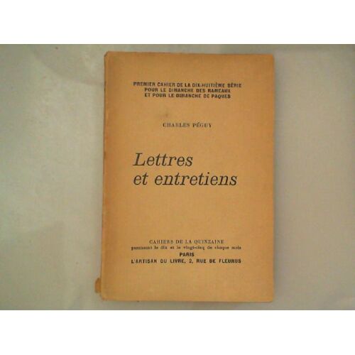 Lettres Et Entretiens