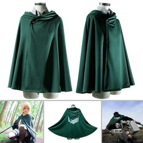 Costume Cosplay Déguisement Cape Attack On Titan Shingeki No Kyojin Anime Manga Vert  Escouade D'exploration Recon Corps Ailes Boutique Cosplay Black Sugar Paris