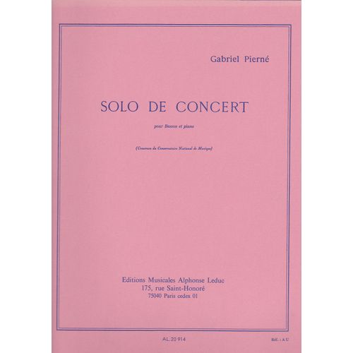 Solo De Concert Op. 35  Pour Basson Et Piano