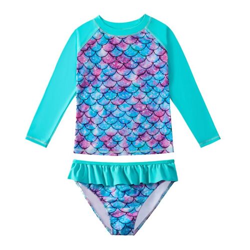 Maillot De Bain Natation Fille 1 Piece Sirène Plage Maillot De Bain Hawaïen Maillot De Bain Fille 5-6 Ans