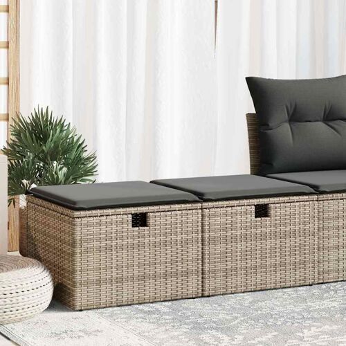 Vidaxl Salon De Jardin 2 Pcs Avec Coussins Gris Résine Tressée Acacia