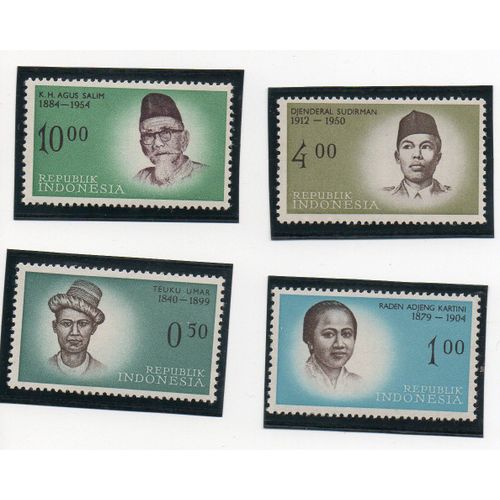 Indonésie- Lot De 4 Timbres Neufs- Héros De L' Indépendance