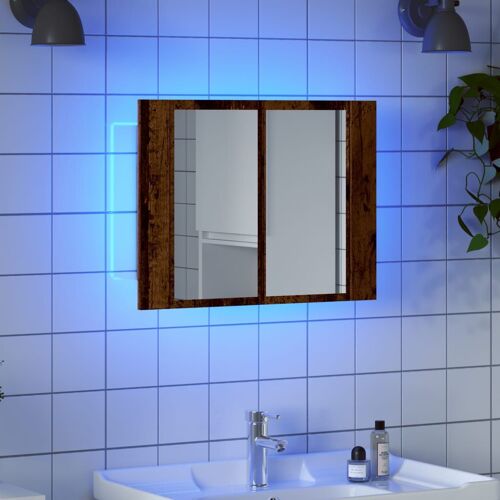 vidaXL Armoire à miroir LED vieux bois 60x12x45 cm bois d'ingénierie