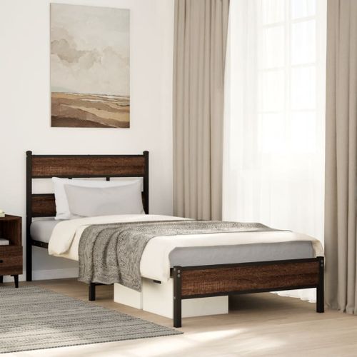 Vidaxl Cadre De Lit Sans Matelas Chêne Marron 100x190 Cm
