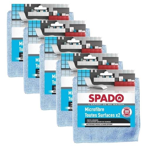 Spado Lot de 5 Lots de 2 Chiffons Microfibress Toutes Surfaces