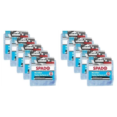 Spado Lot de 10 Lots de 2 Chiffons Microfibress Toutes Surfaces