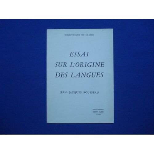 Essai Sur L'origine Des Langues