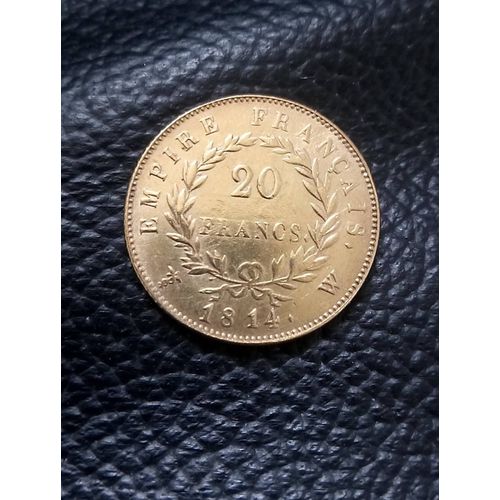 20 Francs Napoléon 1814 En Plaqué Or 24 K