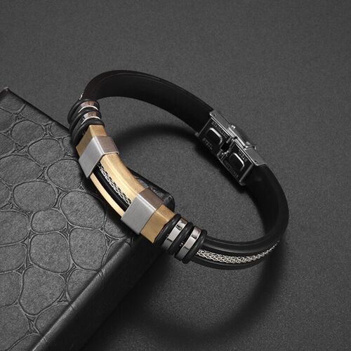 Bracelet À Breloques En Cuir Tressé Pour Homme, Ulmagnétique, Bijoux Punk Décontractés, Cadeau À La Mode