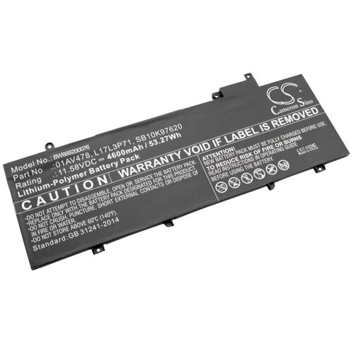 vhbw Batterie compatible avec Lenovo ThinkPad T480s-20L8S02D00 ordinateur portable (4600mAh, 11.58V, Li-polymère)