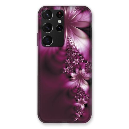 Coque Renforcée Pour Samsung Galaxy S21 Ultra Fleur Violette Montante