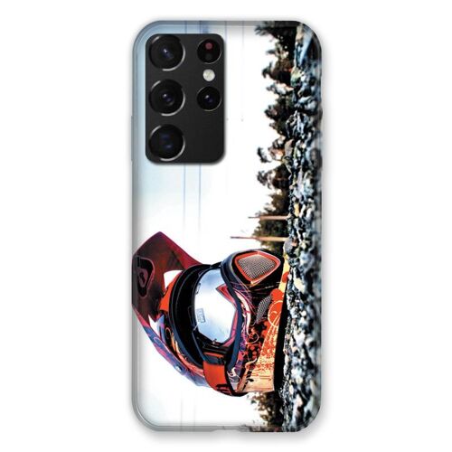 Coque Renforcée Pour Samsung Galaxy S21 Ultra Moto Casque Cross