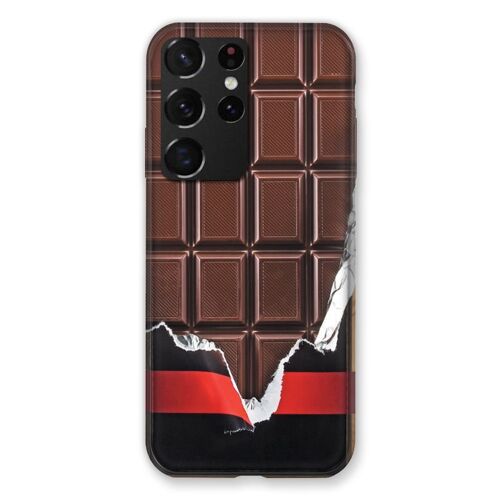 Coque Renforcée Pour Samsung Galaxy S21 Ultra Trompe Oeil Chocolat