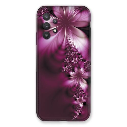 Coque Renforcée Pour Samsung Galaxy A32 5g Fleur Violette Montante