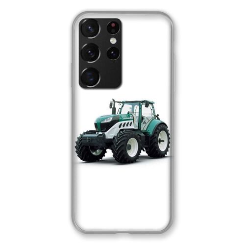 Coque Renforcée Pour Samsung Galaxy S21 Ultra Agriculture Tracteur Blanc