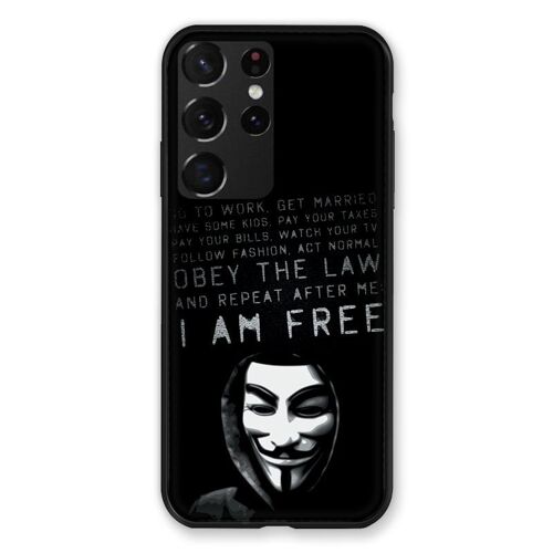 Coque Renforcée Pour Samsung Galaxy S21 Ultra Anonymous I Am Free