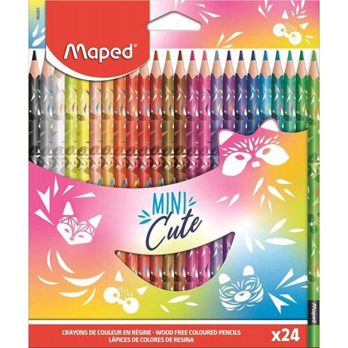 24 Crayons De Couleur - Coloriage - Dessin - Résistant - Maped - Mini Cute