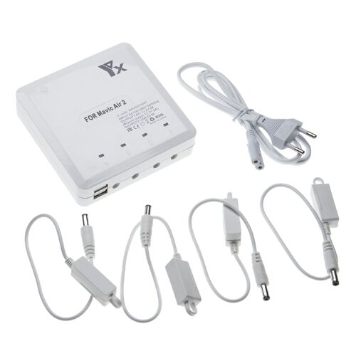 Vhbw Chargeur 4 Bornes Compatible Avec Dji Mavic Air 2 Batterie De Drone, Quadrocoptère, Télécommande, Smartphone (Chargeur 6-En-1)