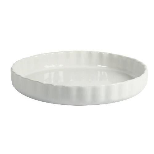Crealys Moule À Tarte En Céramique Blanc Ø 28 Cm - Hauteur 4cm