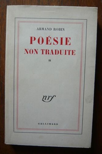 Poésie Non Traduite (Ii)