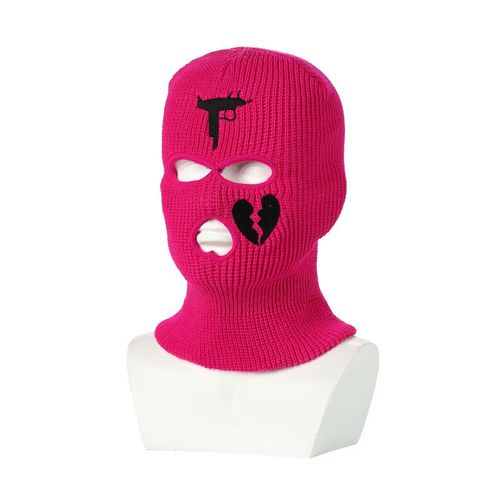 Balaclava Chaud Hiver Unisexe En Acrylique Et Coton Mélangé, Couvre-Chef Style Casual Sans Bord, Idéal Pour Activités Extérieures En Saison Froide, Rose Pâle