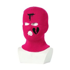 Balaclava Chaud Hiver Unisexe En Acrylique Et Coton Mélangé, Couvre-Chef Style Casual Sans Bord, Idéal Pour Activités Extérieures En Saison Froide, Rose Pâle